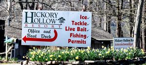 welcome sign at Hickory Hollow Resort